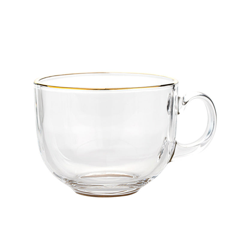 Glass Mug With Gold Rim - 250ml