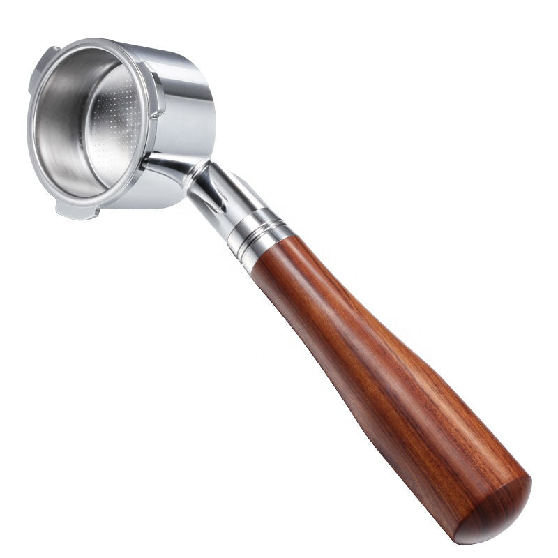 Bottomless Non Pressurized Portafilter with Rose wood handle, 51mm