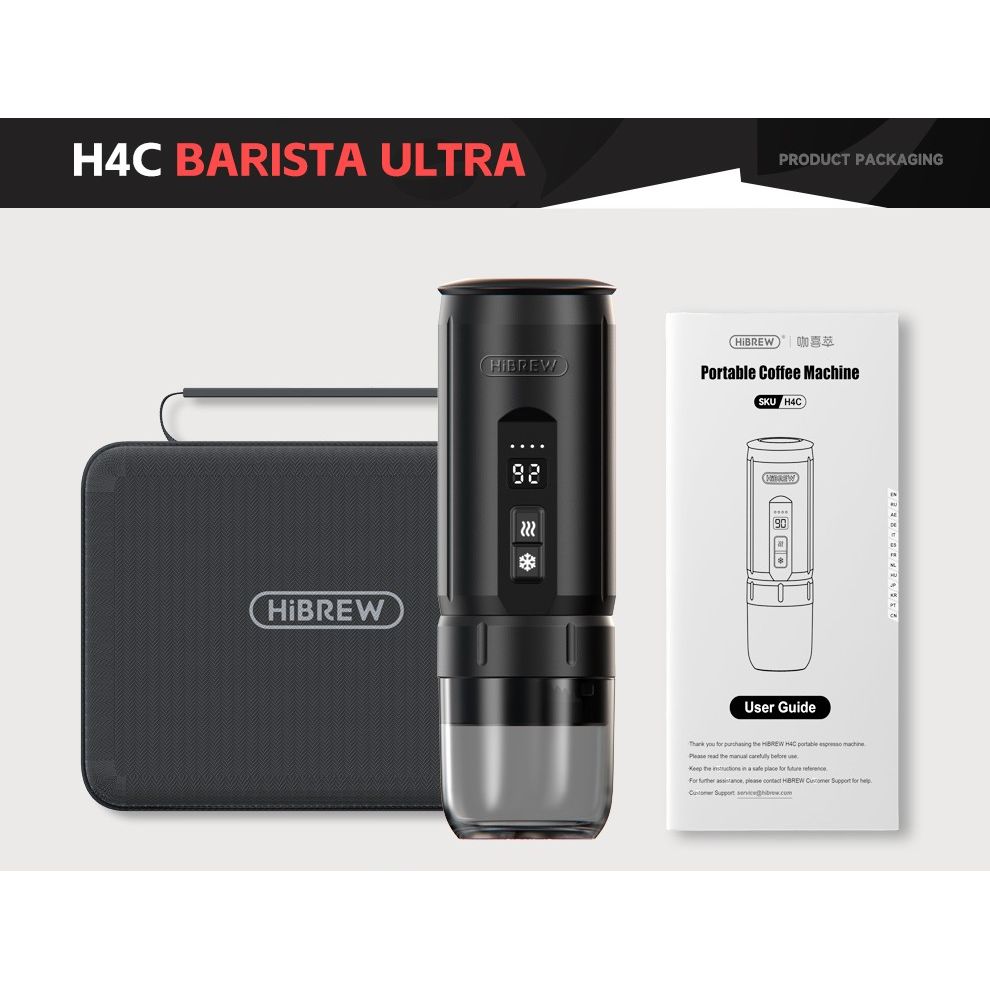 HiBREW H4C Ulrta: Rechargeable Professional Portable Espresso Machine - Black