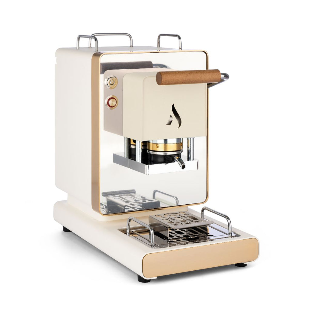 Aroma Iconic Cialde Pods Coffee Machine - White and Gold