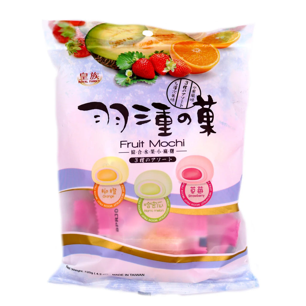 Royal Family Fruit Mochi Strawberry, Orange, Melon - 120g