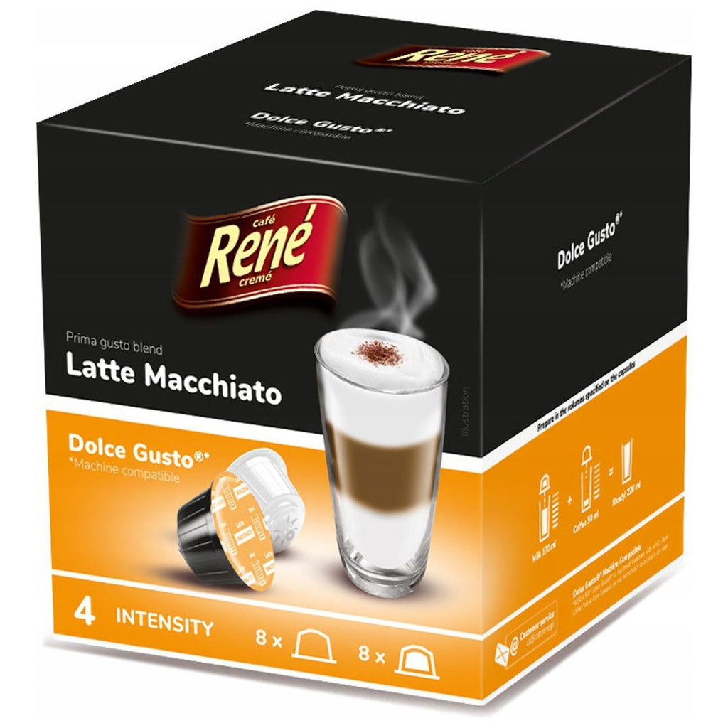 Cafe René Latte Macchiato - Dolce Gusto Compatible - 16 Capsules