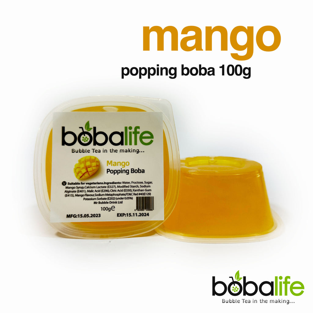 Bobalife Bubble Tea, Fruit Flavoured Popping Boba, Mango - 100g