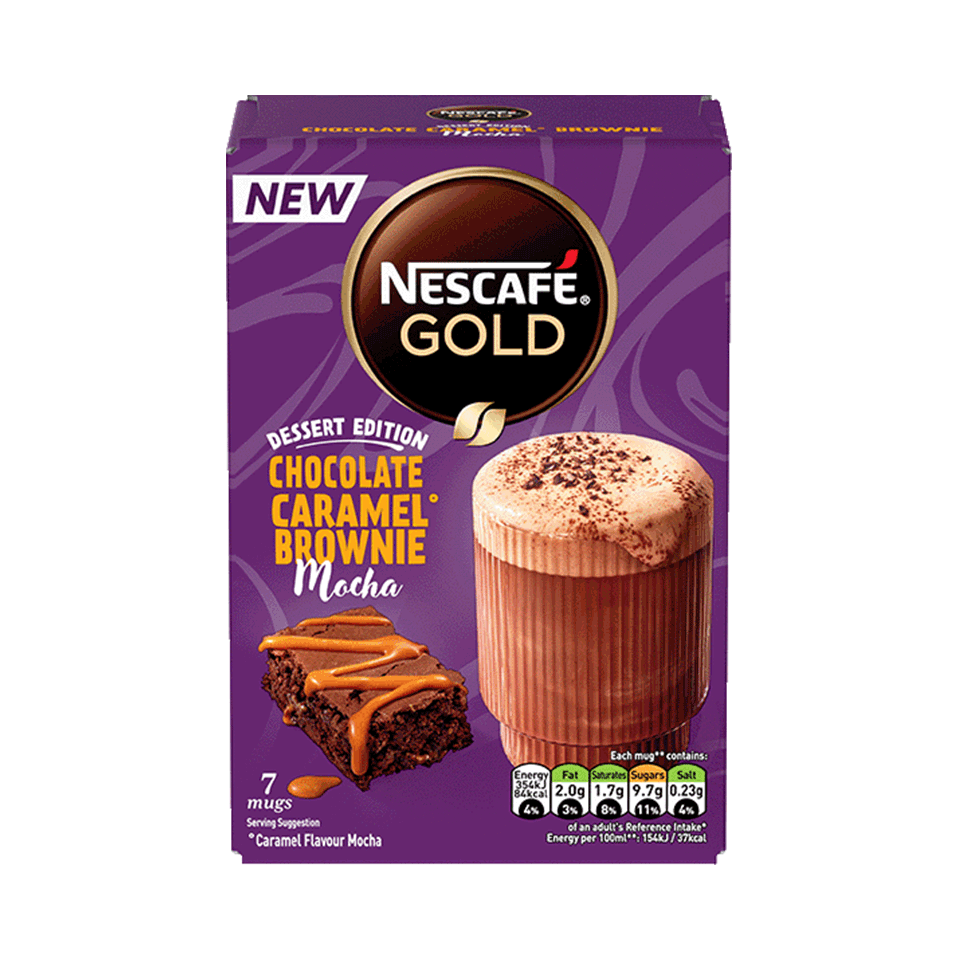 Nescafe Gold Chocolate Caramel Brownie Mocha Instant Coffee (7 mugs)