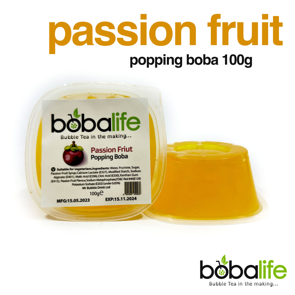 Bobalife Bubble Tea, Fruit Flavoured Popping Boba, Passion Fruit - 100g