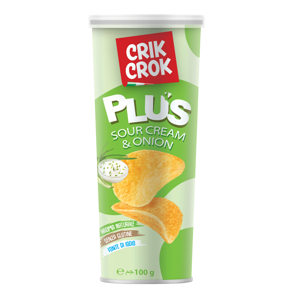 CRIK CROK Plus Sour Cream and Onion Chips - 100g