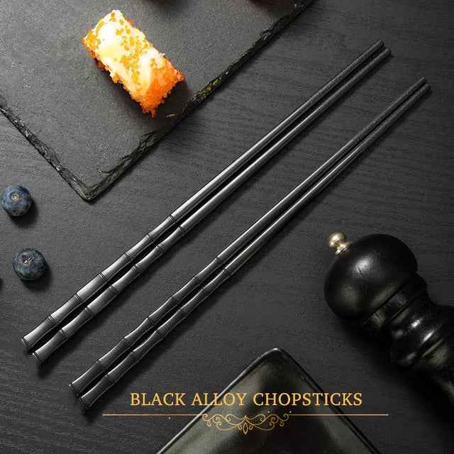 Black Alloy chopsticks - 5 Pairs