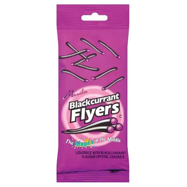 Maxilin Blackcurrant Liquorice Flyers - 75g