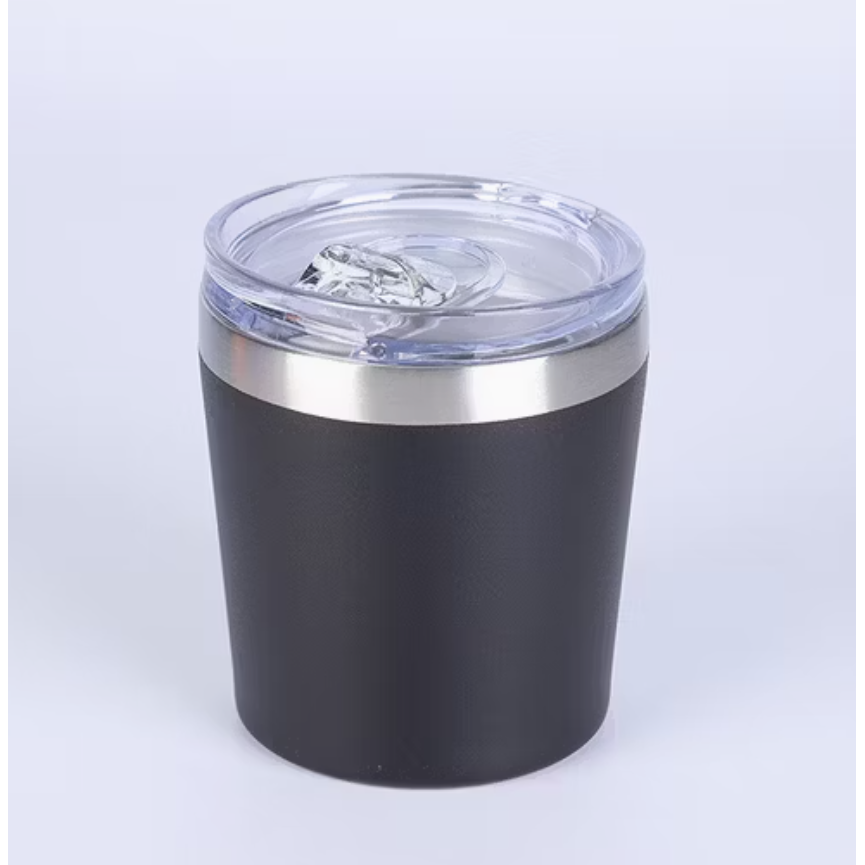 Coffee Tumbler, Double wall, Stainless steel, Black - 8oz