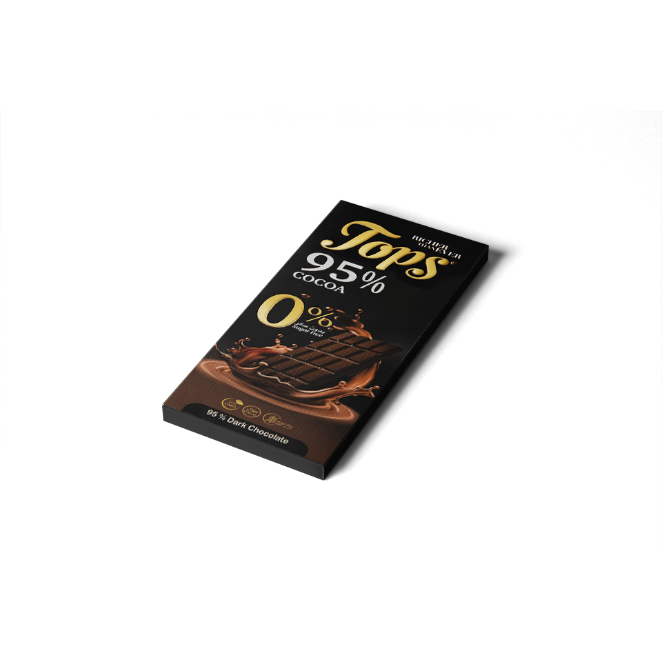 Tops Dark Chocolate 95% Cocoa Chocolate Bar - 140g