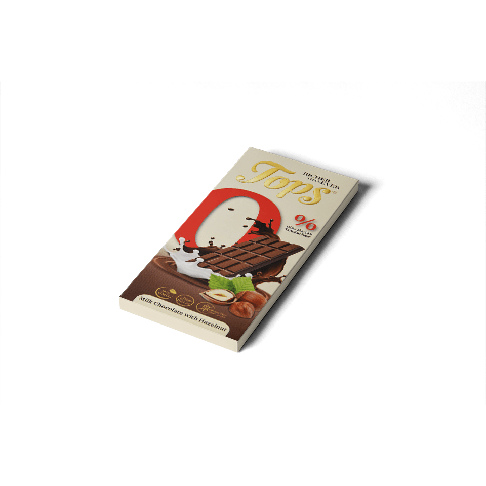 Tops Sugar Free Milk Chocolate with Hazelnuts Chocolate Bar - 60g