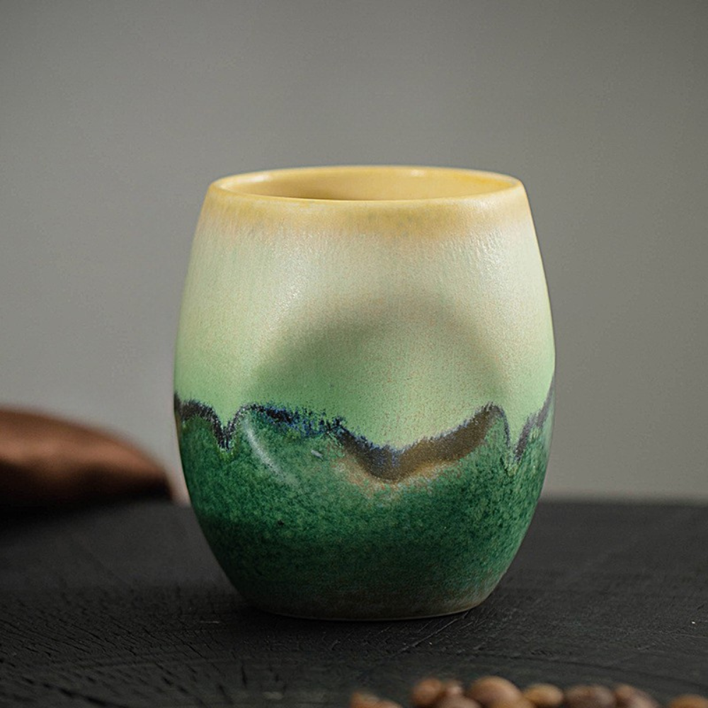 Ceramic Barista Coffee Cup, JS14: Ocean Green - 230ml