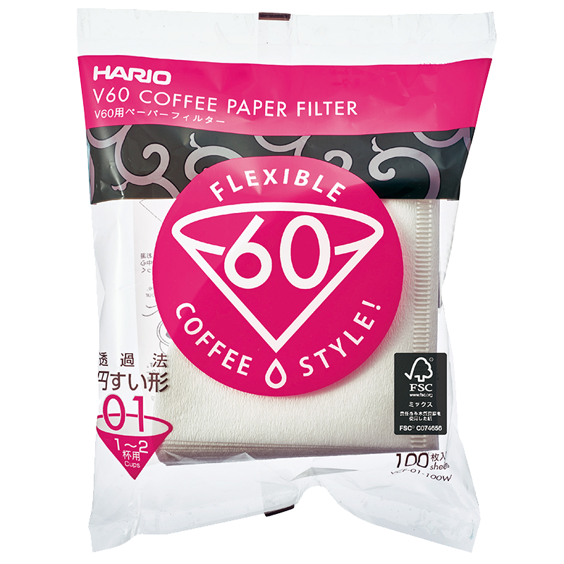 Hario V60 Filter Paper, ( Size 01) - 100 Pack