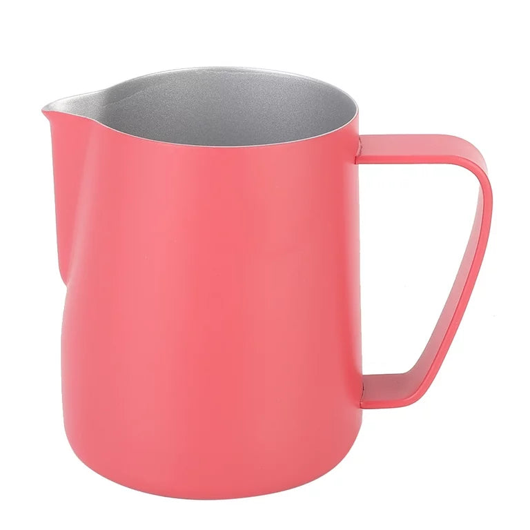 Milk Frothing Pitcher, Stainless Steel, Pink - 350ml