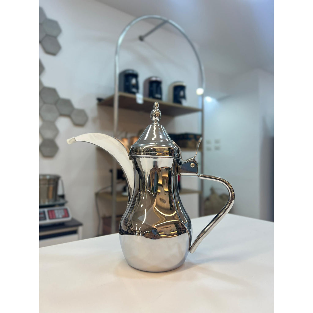 Dallah Arabic Coffee Maker, Silver- Large