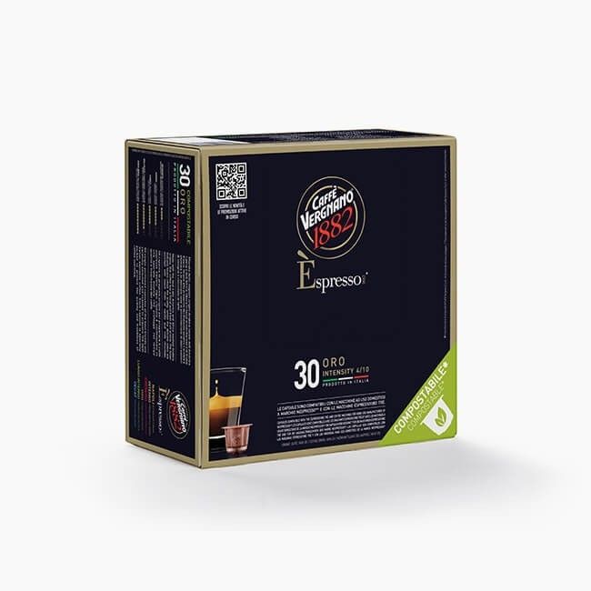 Caffe Vergnano Espresso ORO, Nespresso Compatible - 30 Capsule Pack