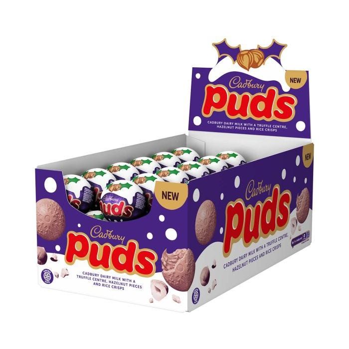 Cadbury Puds, Dairy Milk Chocolate with Truffle & Hazelnut Center - 35g