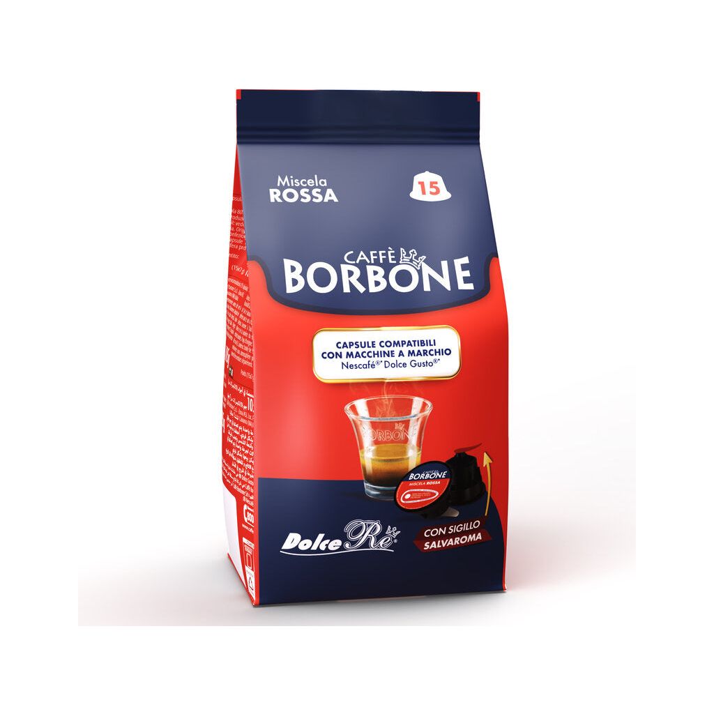 Caffe BORBONE ROSSA Espresso Intense Dolce Gusto Compatible (15 Capsule Pack)