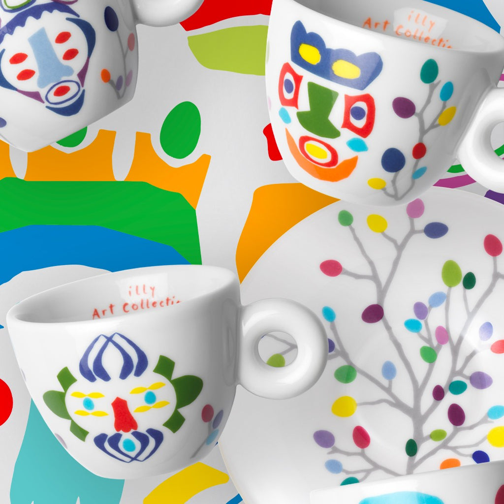 Cuppucino Cups Pascale Marthine Tayou illy Art Collection Set of 6