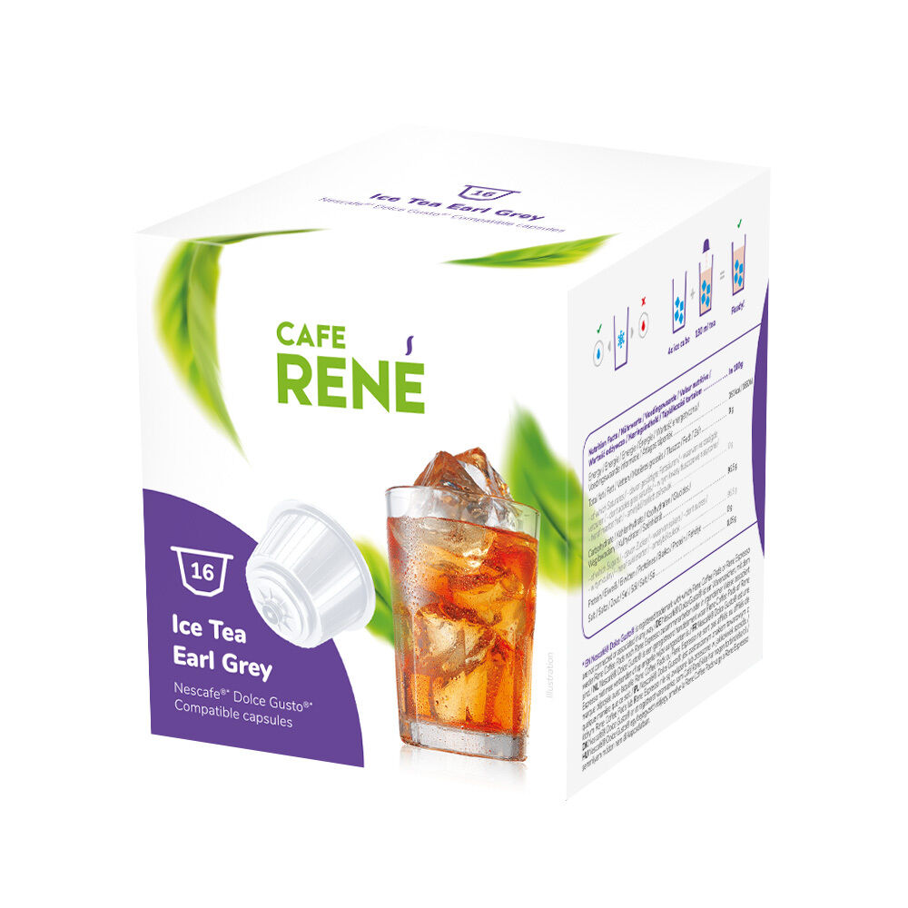 Cafe René Earl Grey Ice Tea - Dolce Gusto Compatible - 16 Capsules