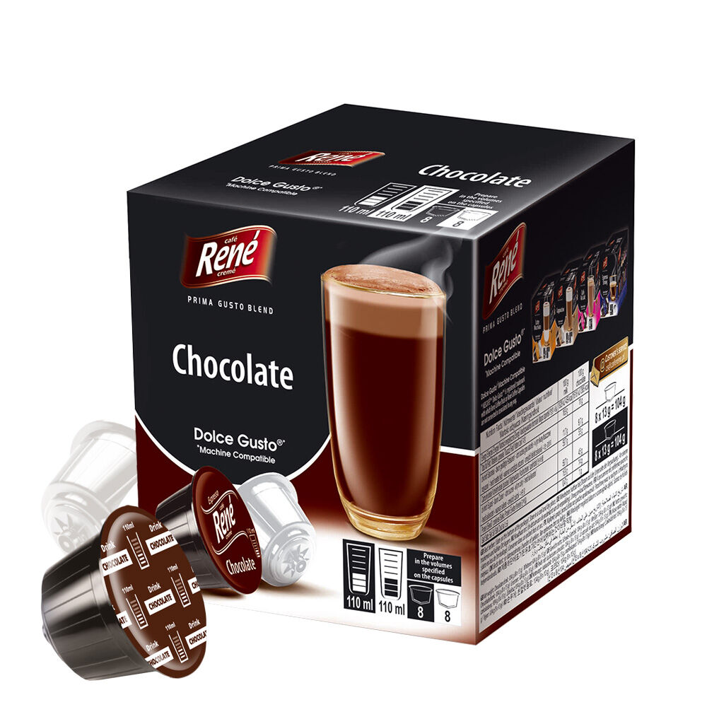 Cafe René Chocolate - Dolce Gusto Compatible - 16 Capsules