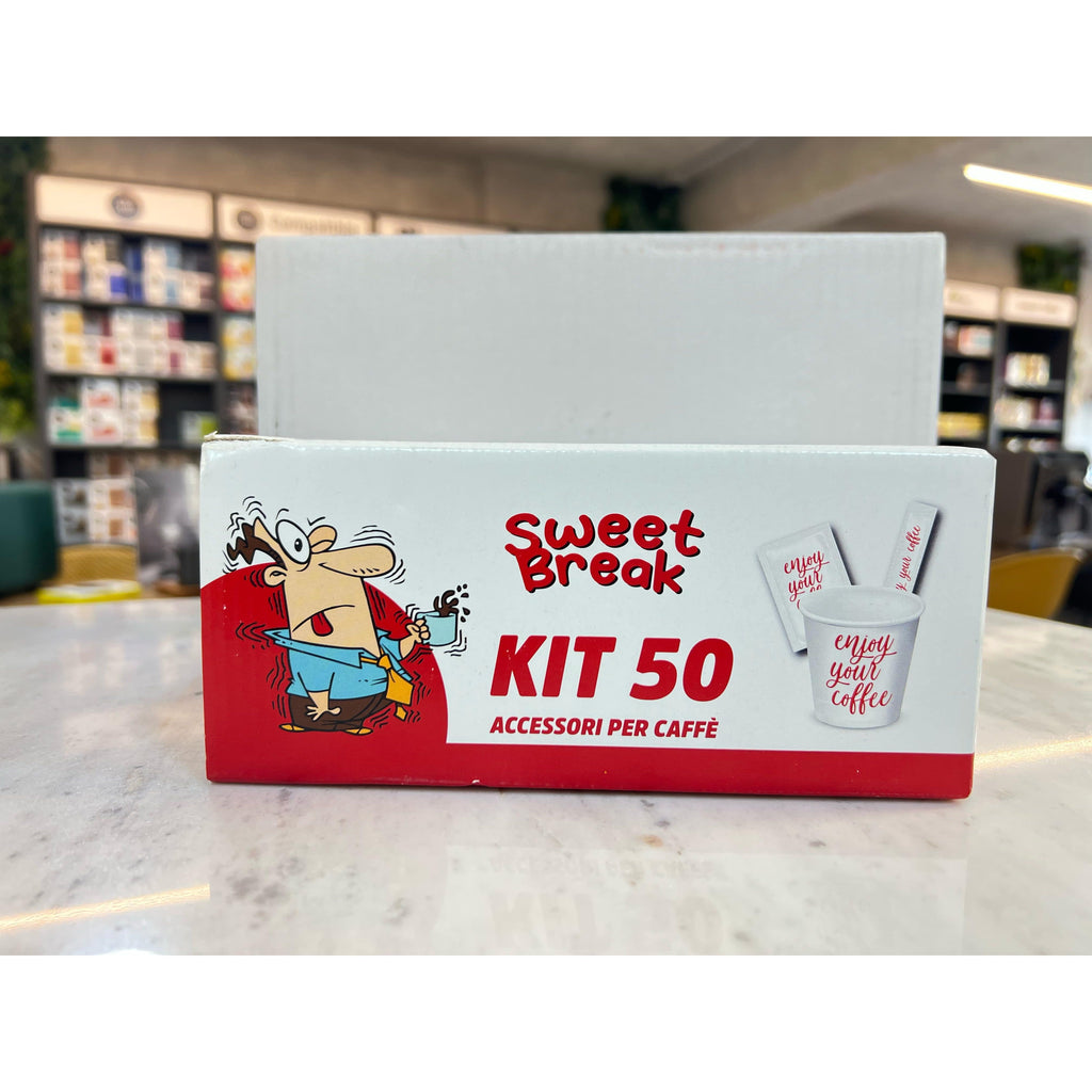 Sweet Break Coffee Cups with Sugar kit - 50 Pcs