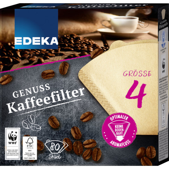EDEKA Genuss Coffee Filters (Size 1x4 -80 Pack)
