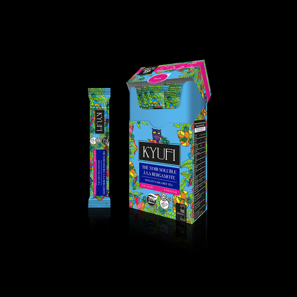 KYUFI Instant black tea with bergamot and sugar free - 15 Sticks
