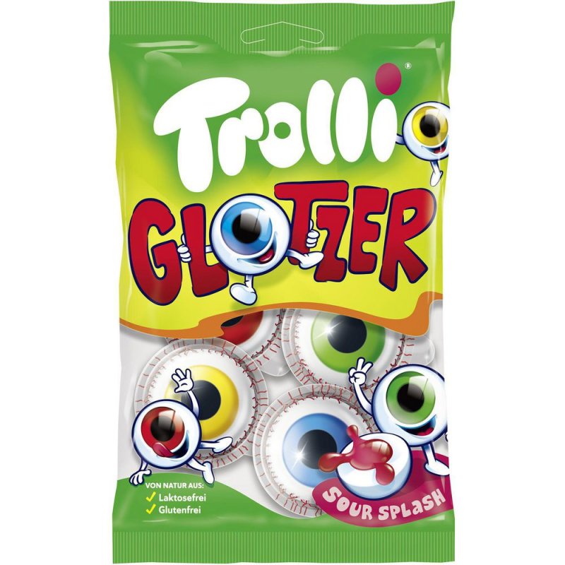 Trolli Glotzer ( Eyeball Shaped Marshmallow and Fruit Gums sour liquid filling ) - 75 g