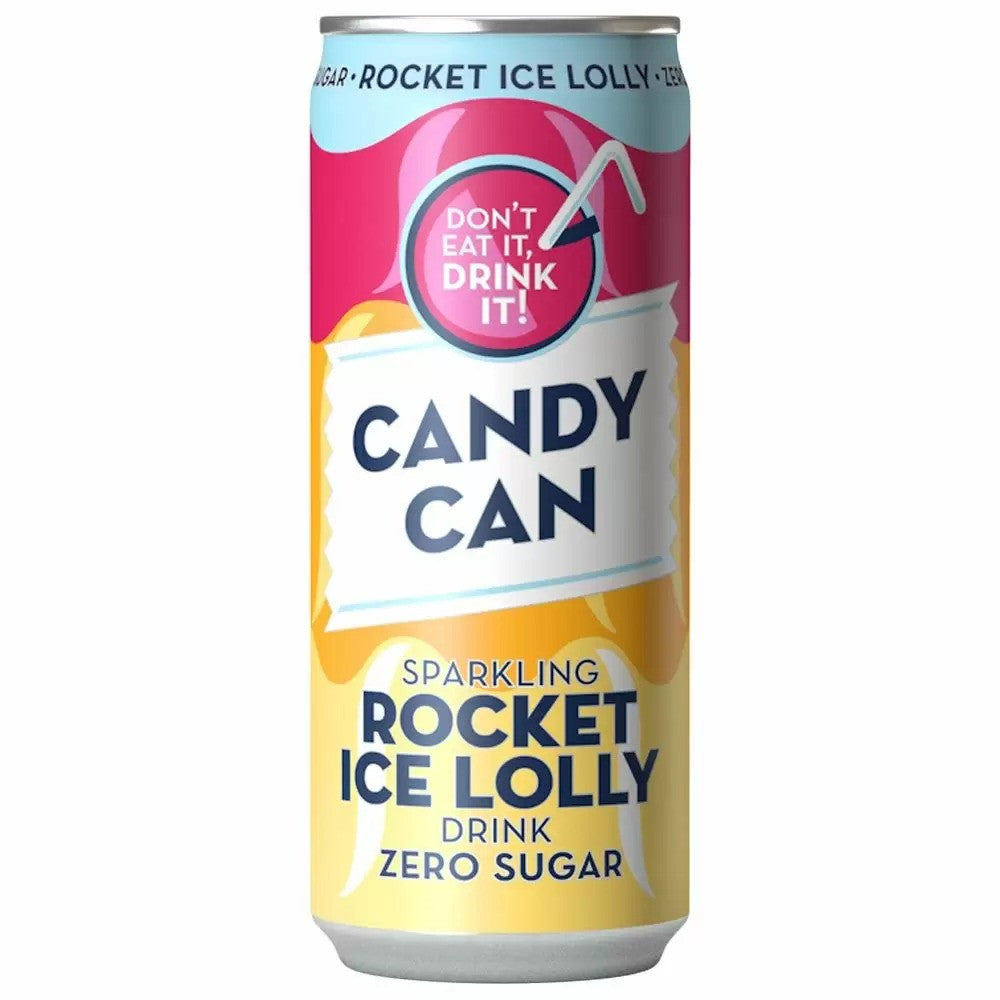Candy Can Rocket Ice Lolly Gum sugar free sparkling soda 330 m