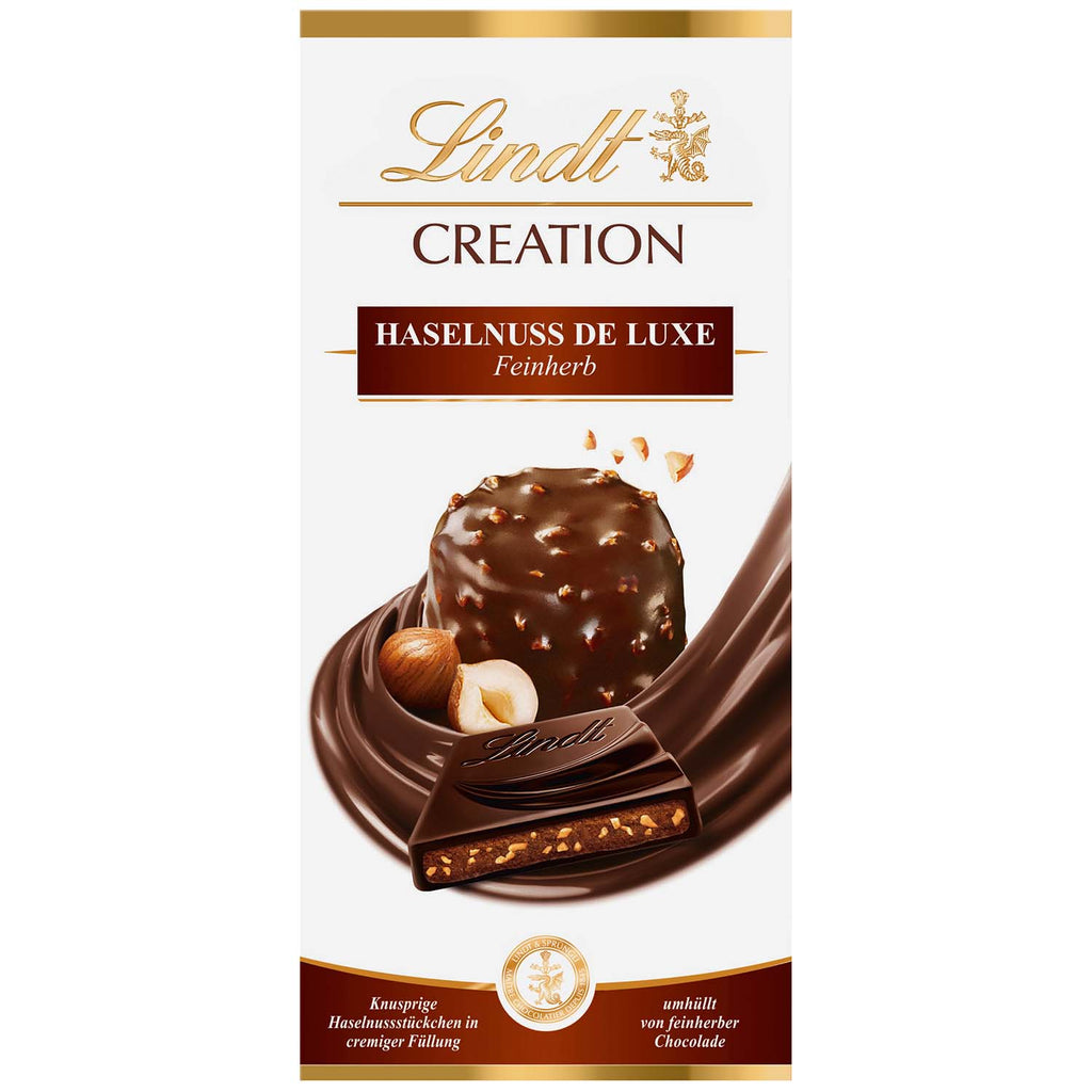 Lindt Creation Hazelnut Deluxe Dark Chocolate Bar -150g