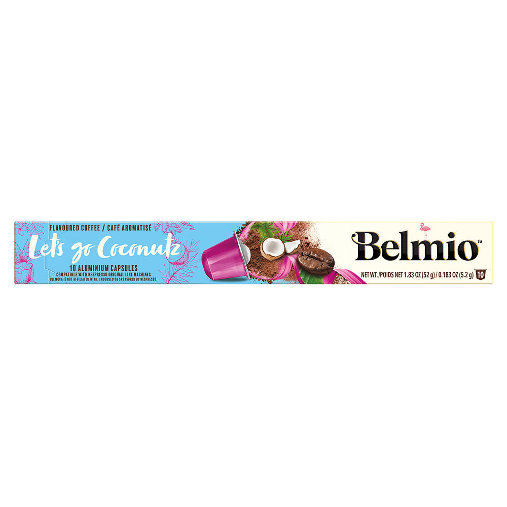Belmio Let's go Coconutz, Flavoured Espresso - Nespresso Compatible - 10 Capsule Pack