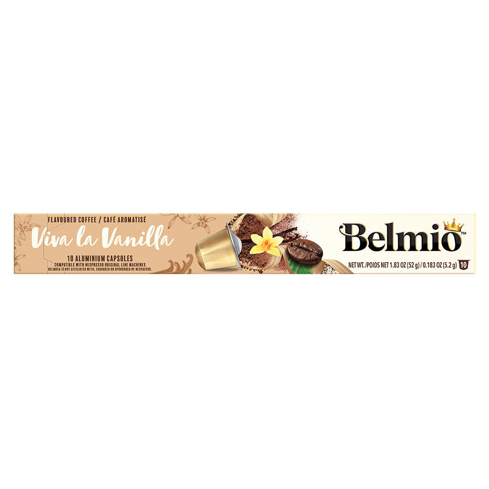 Belmio Viva La Vanilla, Flavoured Espresso - Nespresso Compatible - 10 Capsule Pack