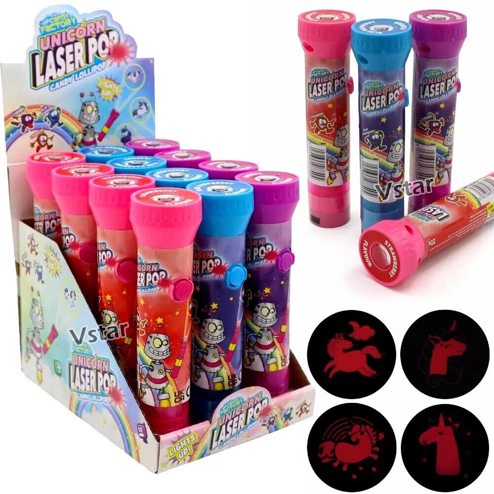 Crazy Candy Factory Unicorn Laser Fruit Flavour Lollipop 20g