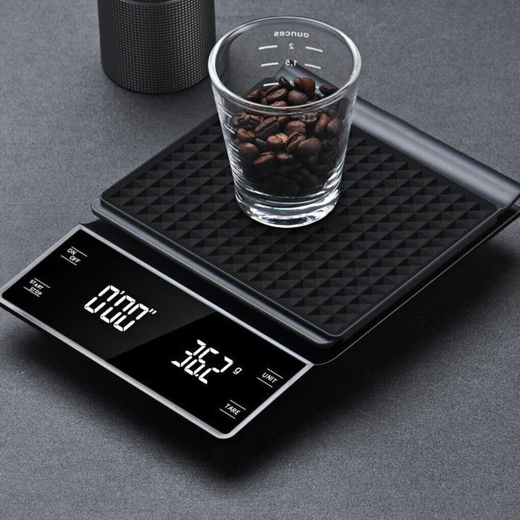 LED Touch Rechargeable Digital Coffee Scale With Timer - 3kg/0.1g