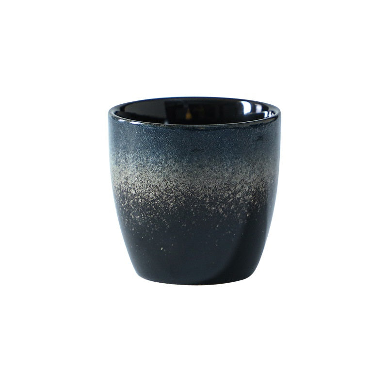 Ceramic Barista Coffee Cup, JS18: Black layered - 150ml