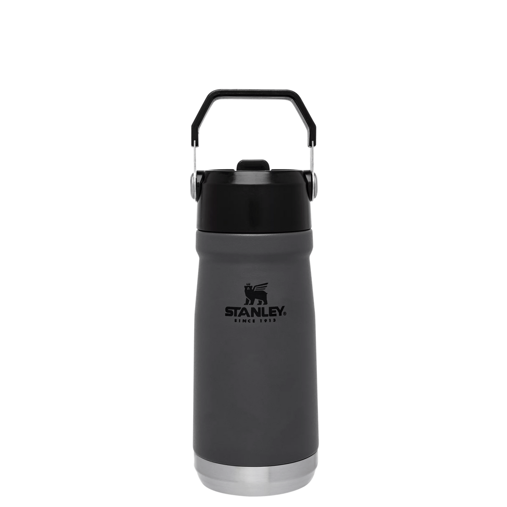 The IceFlow™ Flip Straw Bottle: 17oz - Charcoal