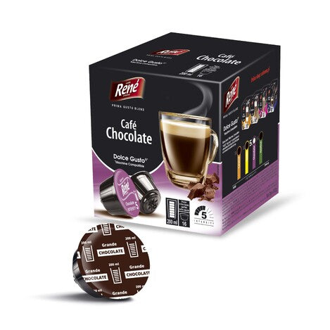 Cafe René Cafe Chocolate - Dolce Gusto Compatible  - 16 Capsules