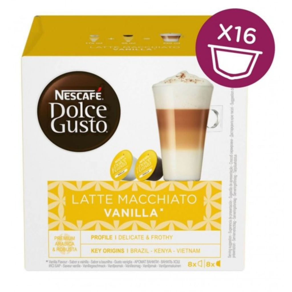 Dolce Gusto Latte Macchiato Vanilla 16 Capsule Pack Espresso Libya