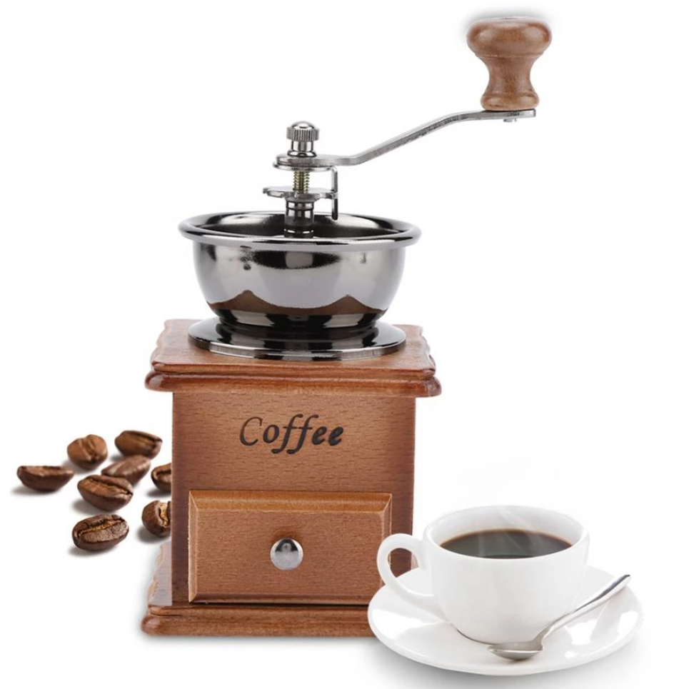 Retro Mill Wooden Design Burr Manual coffee Grinder