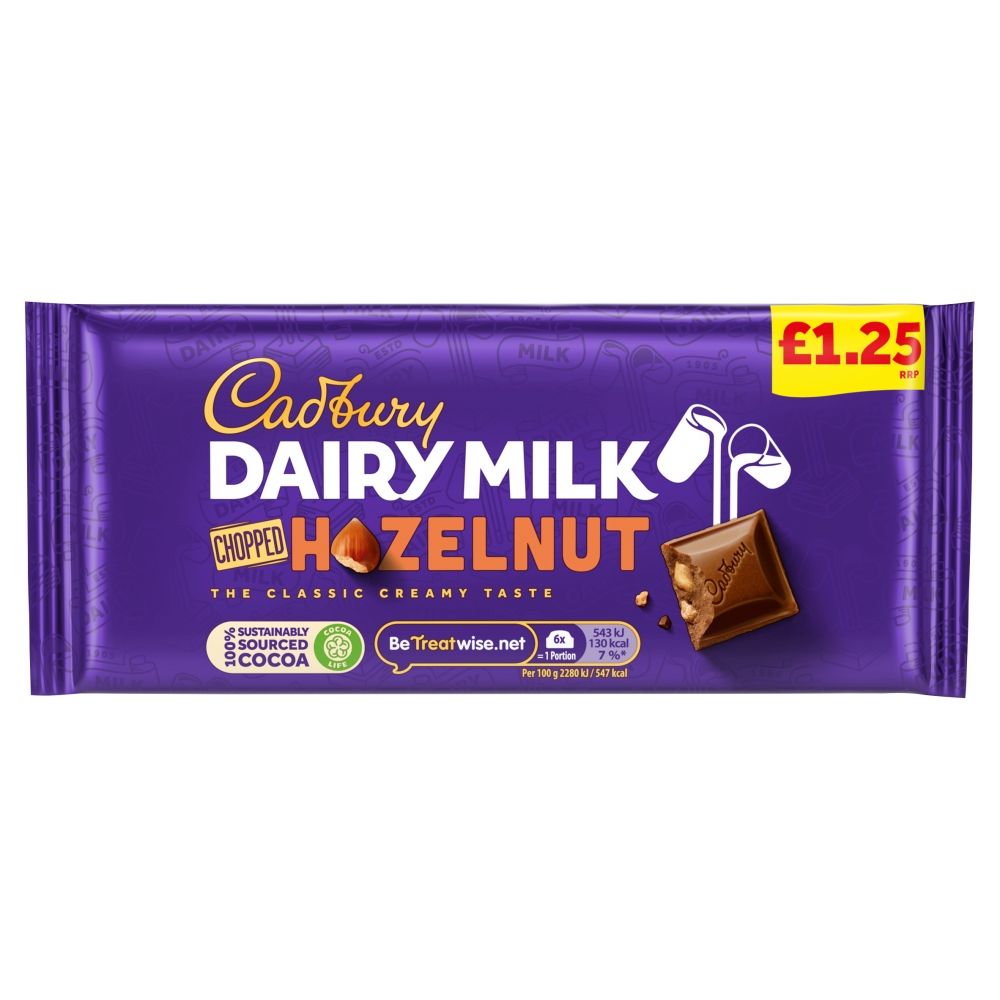 Cadbury Dairy Milk With Chopped Hazelnut - 95g