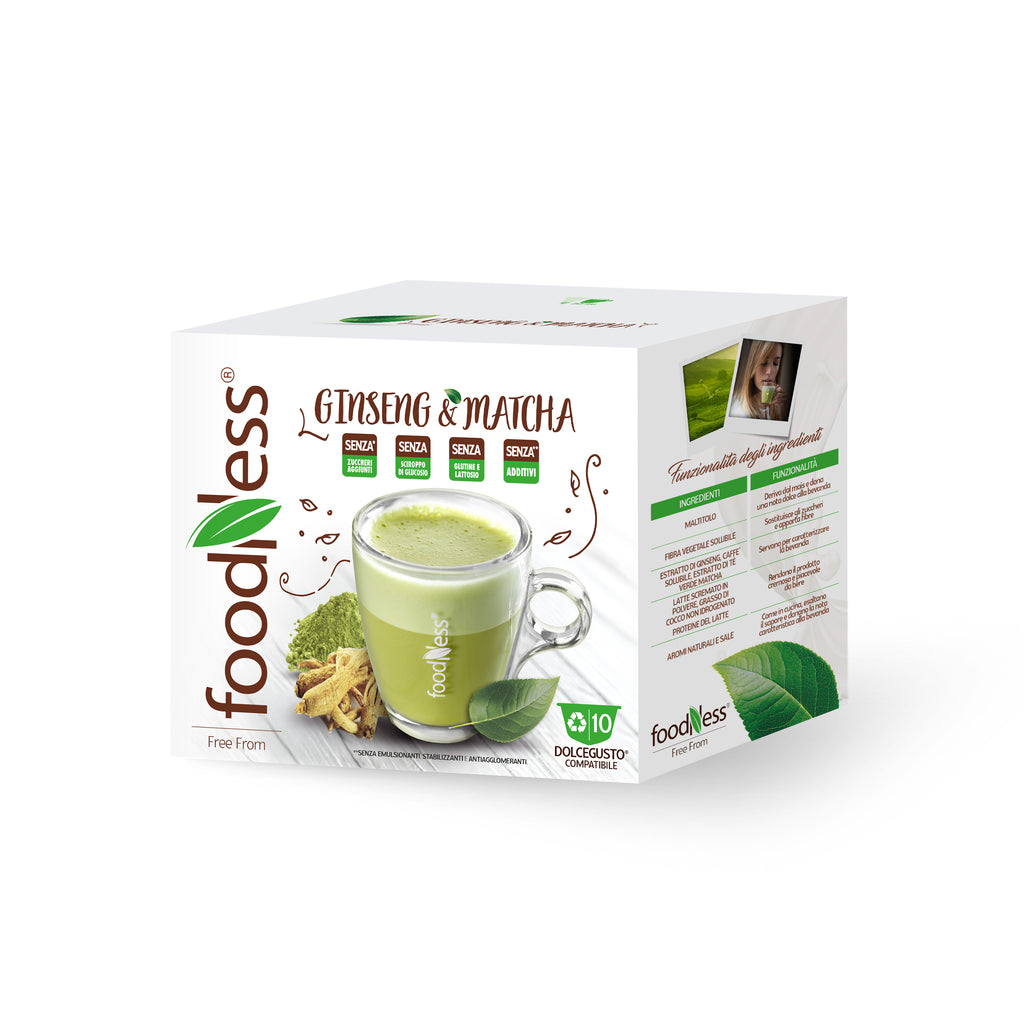 Foodness MATCHA LATTE WITH GINSENG - Dolce Gusto (10 Capsule Pack)