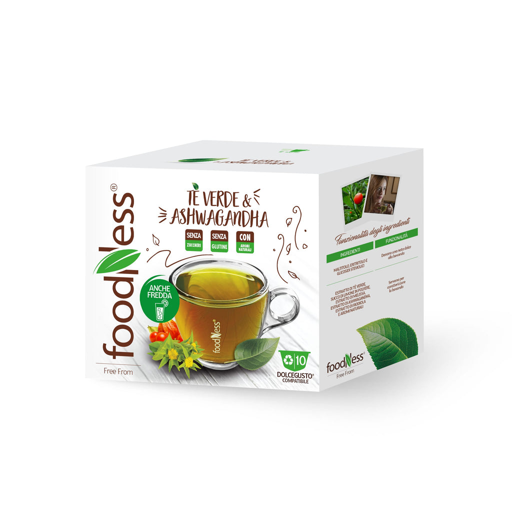 Foodness GREEN TEA AND ASHWAGANDHA - Dolce Gusto (10 Capsule Pack)