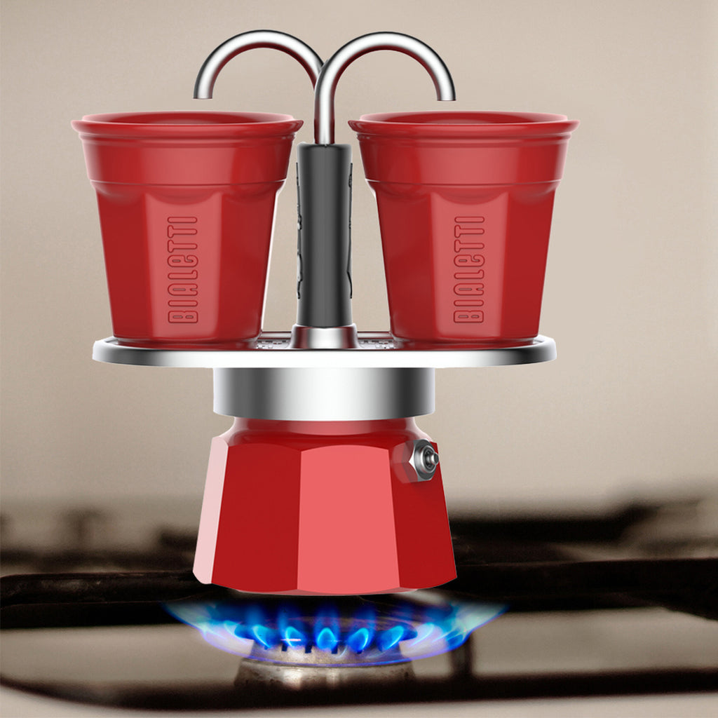 Bialetti Mini Express Magritte: Moka Set, Red Cup – Espresso Libya