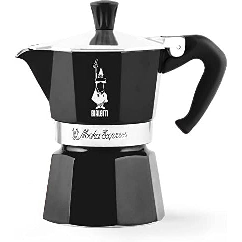 Bialetti Moka Express Black Aluminium Coffee Maker (3 Cup)