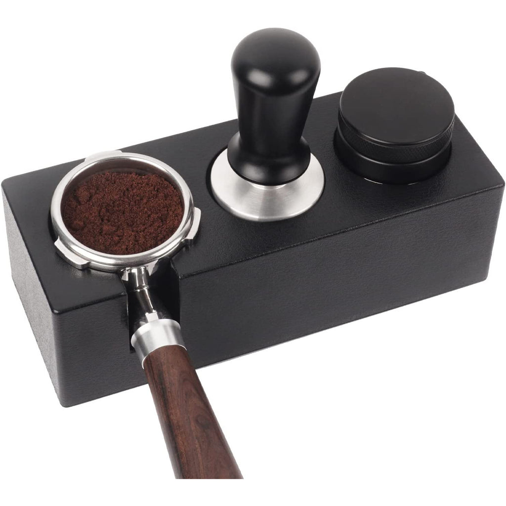 Coffee Tamper Station with  3 Holes for 58mm Portafilters - Black