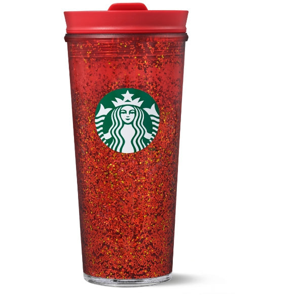 Starbucks Tumbler Water Glitter Red - 16oz