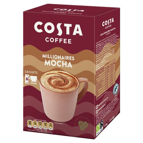 Costa Instant Coffee, Millionaires Mocha - 6 Sachets