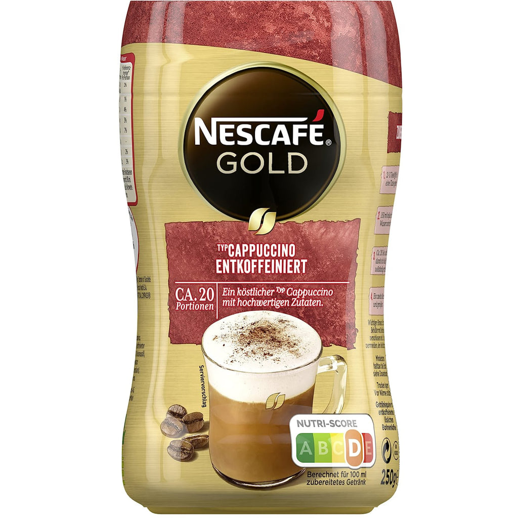 Nescafe Gold Cappuccino Decaf Instant Coffee (250g)