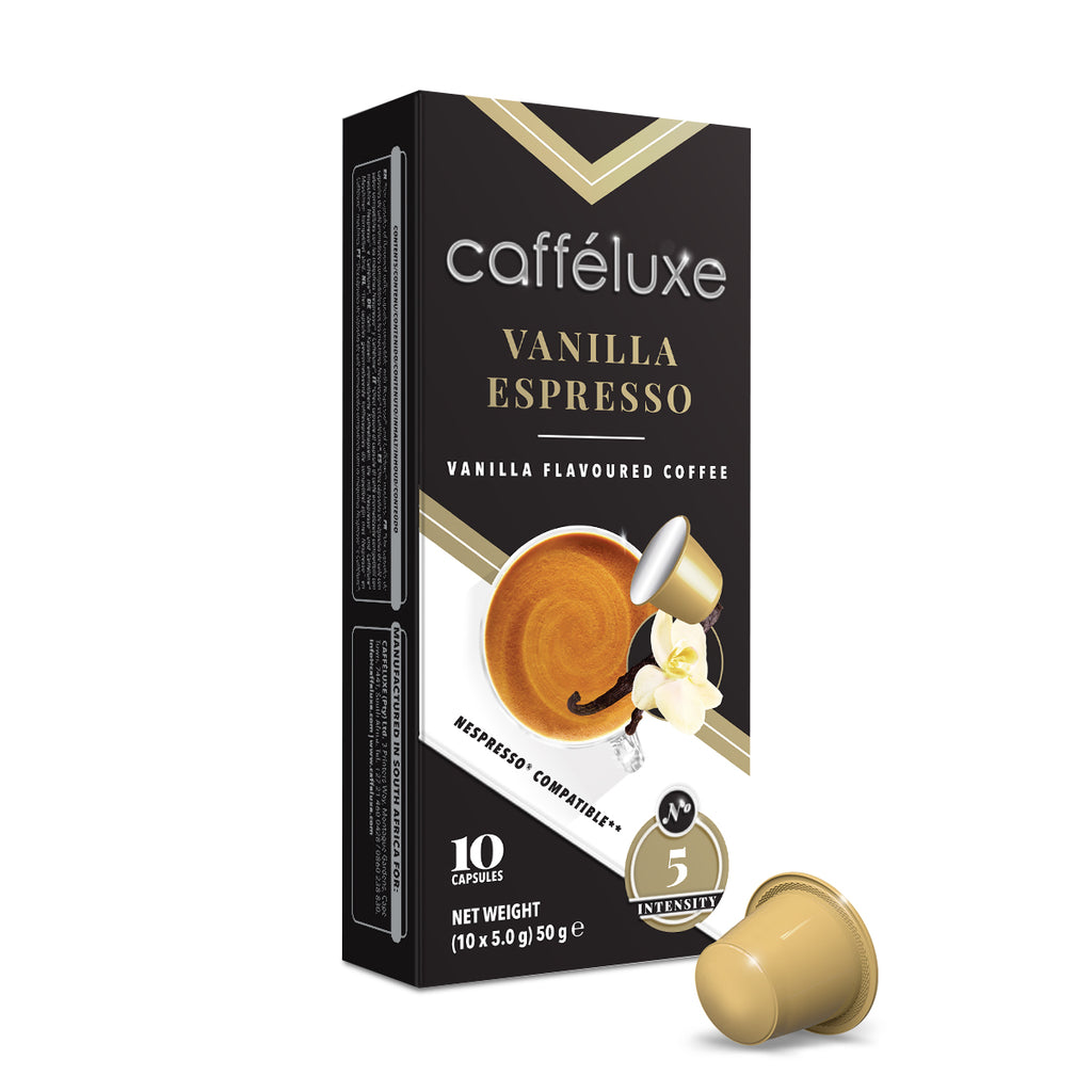 Caffeluxe Signature Vanilla Espresso - Nespresso Compatible (10 Capsule Pack)